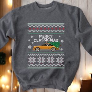 Merry Classicmas Classic Sports Car Christmas Sweatshirt Product Photo 3