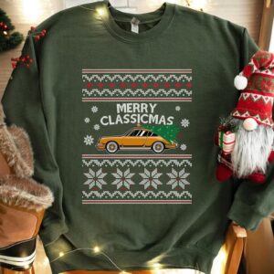 Merry Classicmas Classic Sports Car Christmas Sweatshirt Product Photo 4