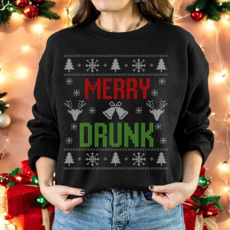 Merry Drunk Were Christmas Couple Matching Christmas Shirt Product Photo 1