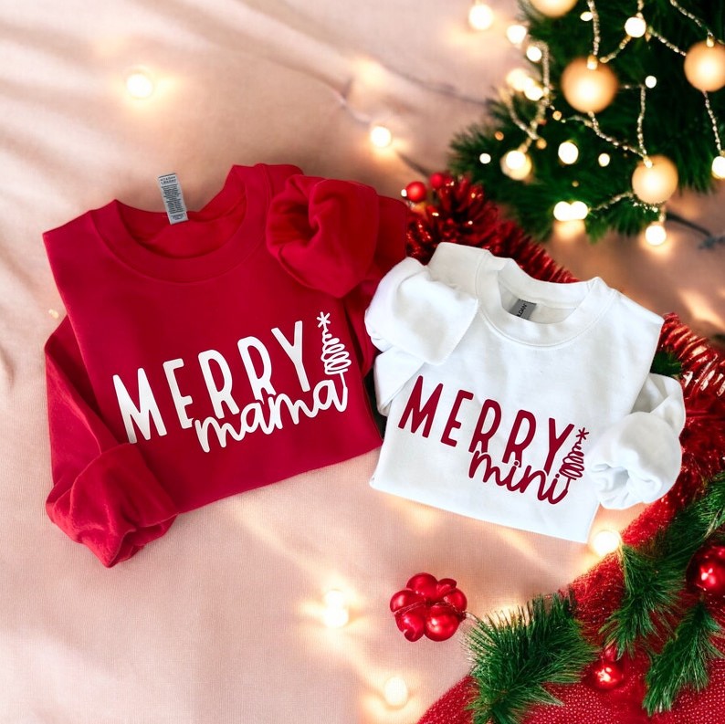 Merry Family Matching Christmas Couple Sweatshirt Product Photo 2