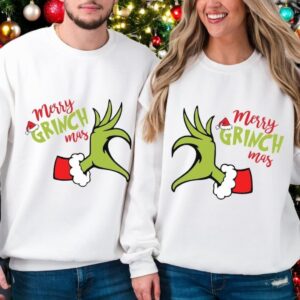 Merry Grinchmas Christmas Sweatshirt Shirt For Couples Product Photo 2