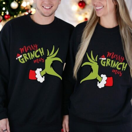 Merry Grinchmas Christmas Sweatshirt Shirt For Couples Product Photo 1