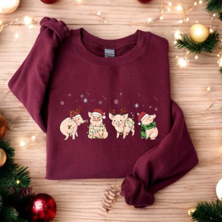 Merry Pigmas Happy Chrristmas Sweatshirt Product Photo 1