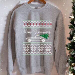 Merry Stangmas Classic Car Guy Ugly Xmas Sweater Christmas Sweatshirt Product Photo 3