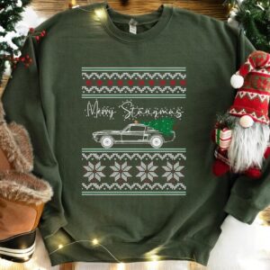 Merry Stangmas Classic Car Guy Ugly Xmas Sweater Christmas Sweatshirt Product Photo 4