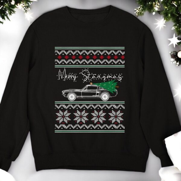 Merry Stangmas Classic Car Guy Ugly Xmas Sweater Christmas Sweatshirt Product Photo 1