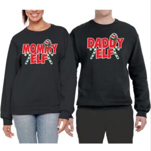 Mommy Elf Daddy Elf Ugly Couples Ugly Christmas Sweatshirt Product Photo 2