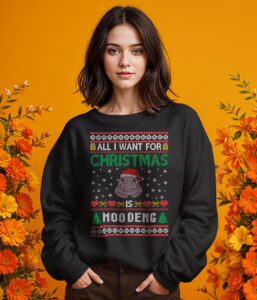 Moo Deng Ugly Christmas Sweater Classic T-Shirt Product Photo 2