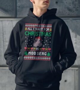 Moo Deng Ugly Christmas Sweater Classic T-Shirt Product Photo 3