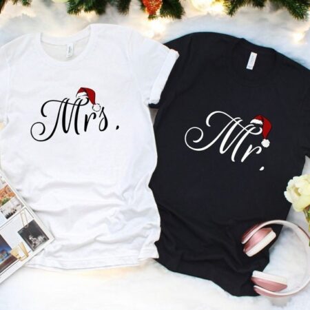 Mr And Mrs Christmas Custom Name Couple Matching Christmas Shirt Product Photo 1