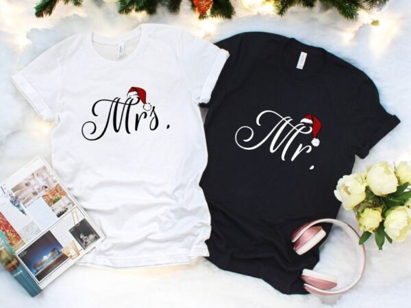 Mr And Mrs Christmas Custom Name Couple Matching Christmas Shirt Product Photo 1