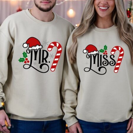 Mr and Mrs Matching Christmas Couple Sweatshirt Product Photo 1