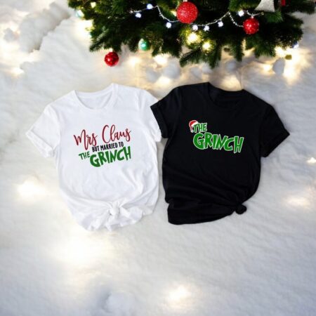 Mrs Claus But Married To The Grinch Couples Matching Sweatshirts Product Photo 1