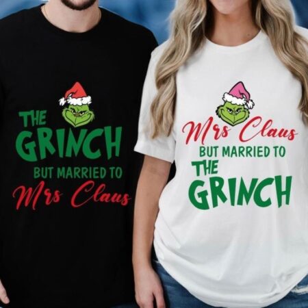 Mrs Claus but married to the Grinch Shirt, Matching Christmas Couple Shirt Product Photo 1