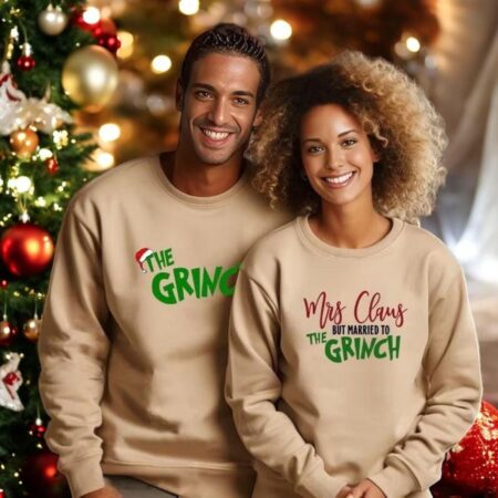 Mrs Claus But Married To The Grinch, The Grinch Sweatshirt Product Photo 1