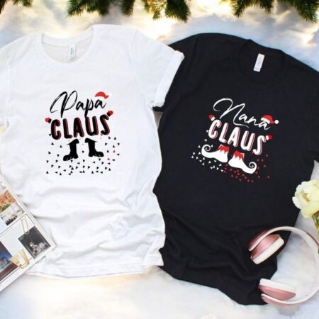 Nana And Papa Claus Couple Matching Christmas Shirt Product Photo 1