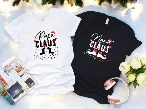 Nana And Papa Claus Couple Matching Christmas Shirt Product Photo 1