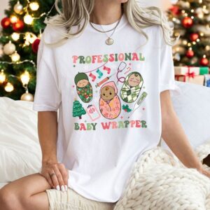 Nicu Nurse Professional Baby Wrapper Christmas Shirt Product Photo 2