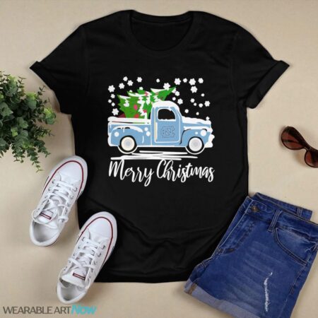 North Carolina Tar Heels Vintage Car Merry Christmas T-Shirt Sweatshirt Hoodie Product Photo 1