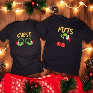 Nuts Chest Christmas grinch Christmas couple matching shirts Product Photo 2