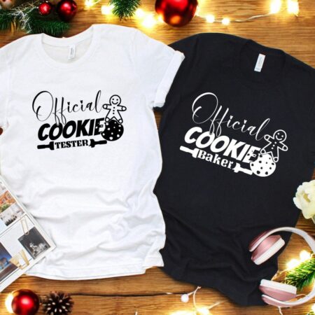 Official Cookie Baker And Tester Christmas Couple Matching Shirt Product Photo 1