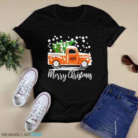 Oklahoma State Cowboys Vintage Car Merry Christmas T-Shirt Sweatshirt Hoodie Product Photo 1