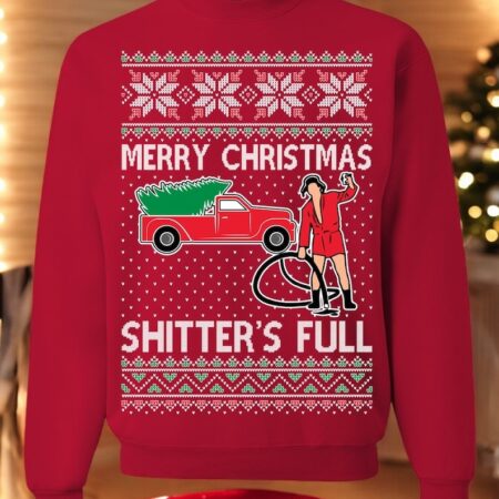 Oncoast Merry Christmas Shitter's Full Ugly Christmas Sweater Sweatshirt Product Photo 1