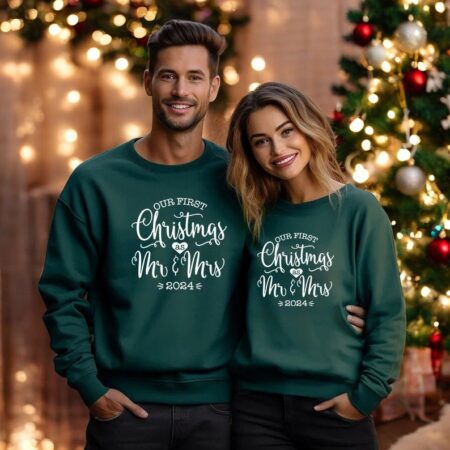 Our First Christmas As Mr Mrs Couple Matching Christmas Shirt Product Photo 1