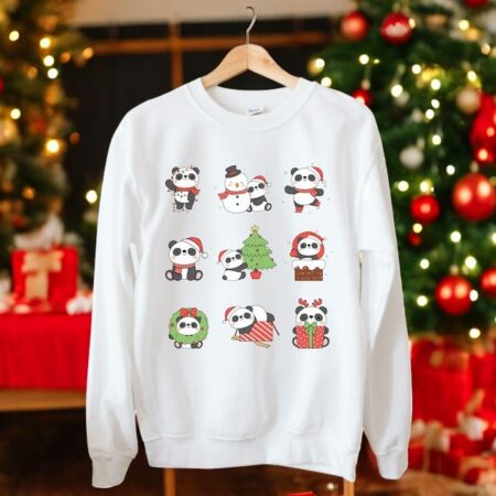 Panda Cute Christmas Sweatshirt Product Photo 1