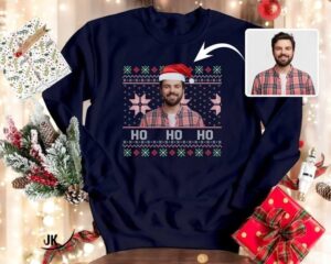 Personalised Photo Santa Hat Face Christmas Sweatshirt Product Photo 5