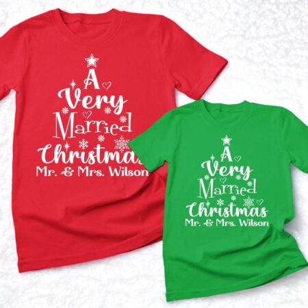 Personalized A Very Married Christmas Couple Matching Christmas Sweatshirts Product Photo 1