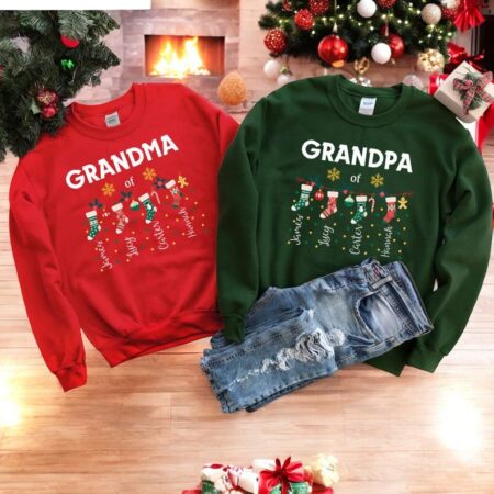 Personalized Christmas Grandpa Christmas Couple Matching Sweatshirt Product Photo 1