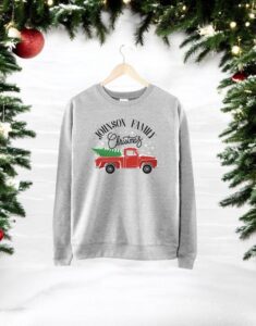 Personalized Family Christmas Truck Sweater Festive Sweatshirts Product Photo 2