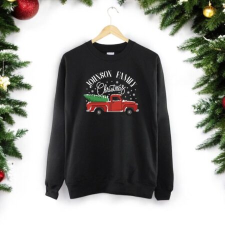 Personalized Family Christmas Truck Sweater Festive Sweatshirts Product Photo 1