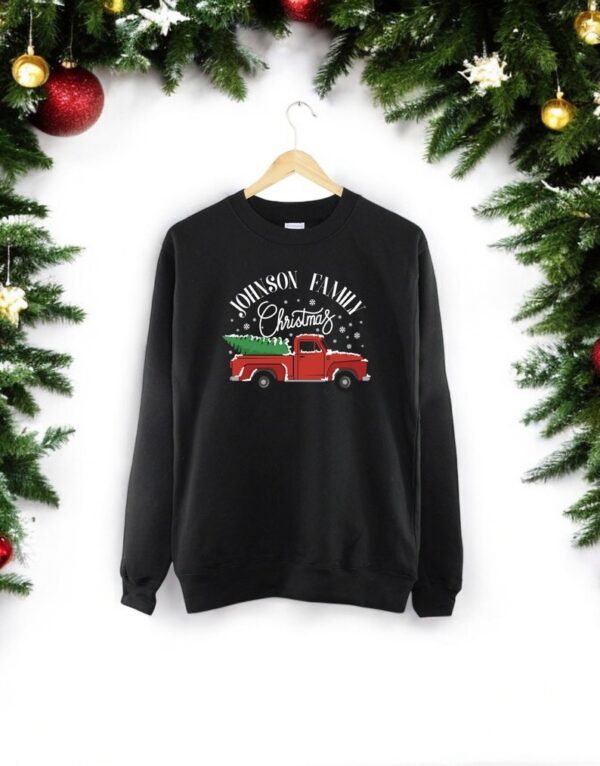 Personalized Family Christmas Truck Sweater Festive Sweatshirts Product Photo 1