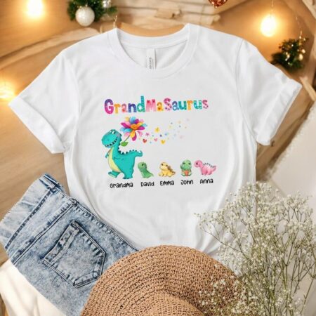 Personalized Grandmasaurus Christmas Shirt Product Photo 1