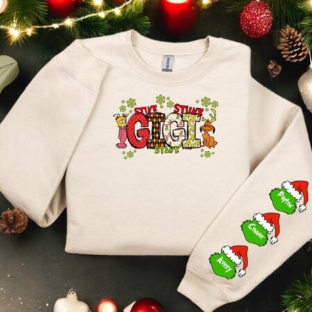 Personalized Grinch stink stunk stank nana christmas sweatshirt Product Photo 1