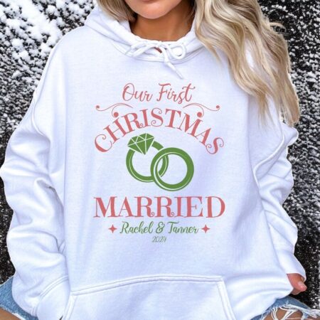 Personalized Our First Christmas Married Couple Matching Christmas Sweatshirts Product Photo 1