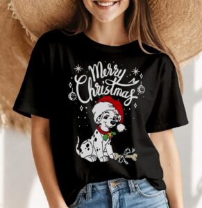 Puppy Dog In A Christmas Santa Hat Xmas Classic T-Shirt Product Photo 4