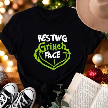 Resting Grinch Face Christmas Shirt Product Photo 1