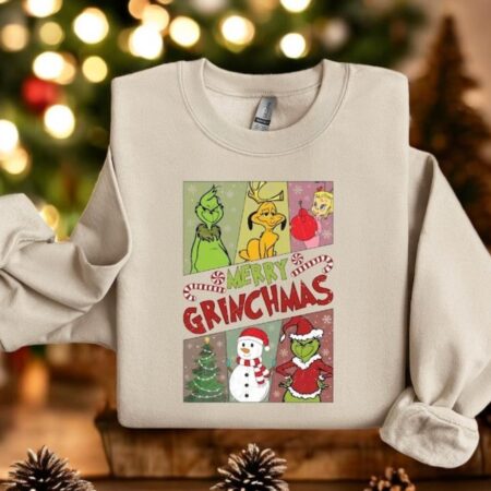 Retro Merry Grinchmas Sweatshirt Product Photo 1