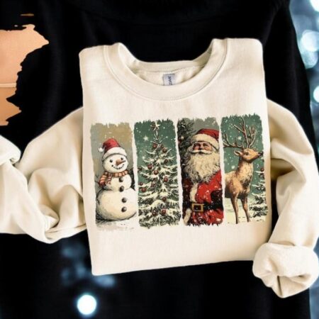 Retro Santa Claus Christmas Shirt Product Photo 1