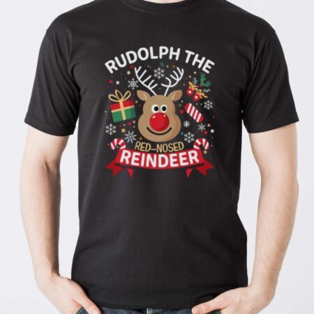 Rudolph The Red Nosed Reindeer Sweatshirt, Cozy Unisex Christmas Sweater - Men T-Shirt