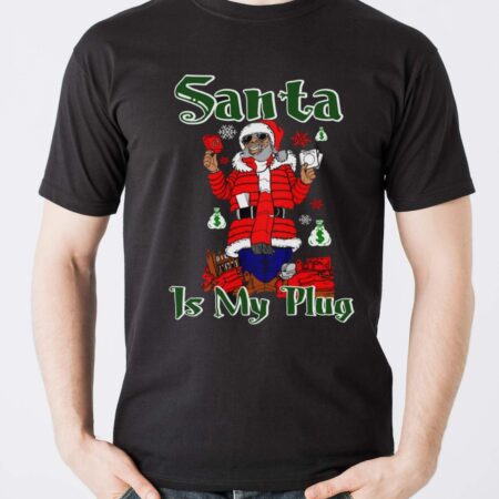 Santa Claus, Ugly Christmas Sweater, Santa is the Plug, Hip Hop Christmas Sweater - Men T-Shirt