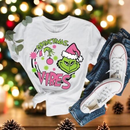 Santa Grinchmas Vibes T-Shirt Product Photo 1