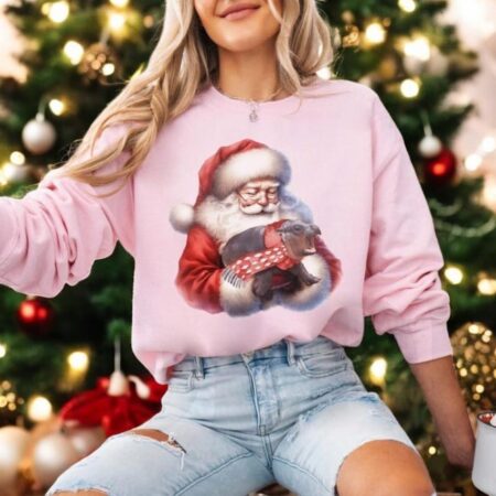 Santa Moo Deng Sweatshirt Product Photo 1