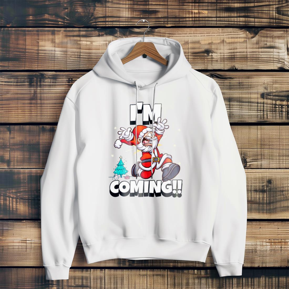 Santa Running Xmas Humor Holiday Funny Christmas Shirt Product Photo 2