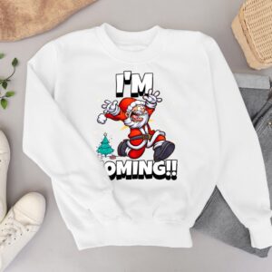 Santa Running Xmas Humor Holiday Funny Christmas Shirt Product Photo 3