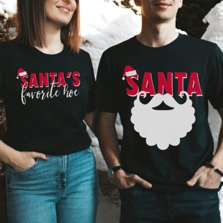 Santa's Favorite Hoe Couple Matching Christmas Sweatshirts Product Photo 1