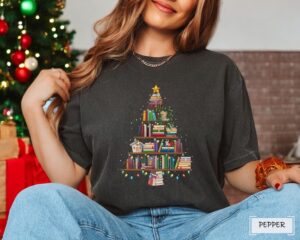 School Christmas, Book Lover Christmas Shirt Product Photo 2